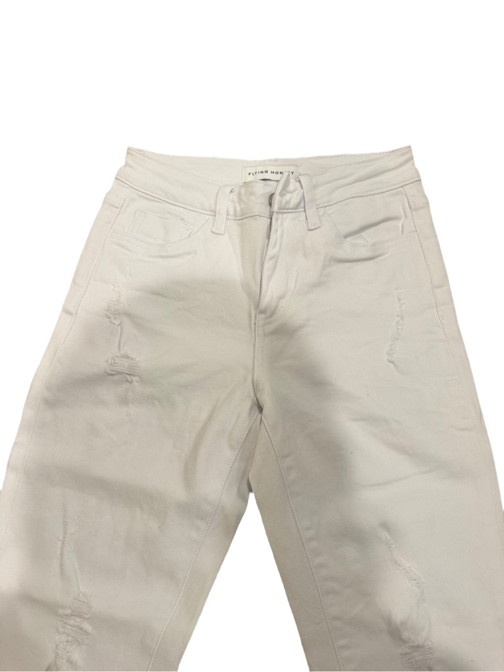 Flying Monkey White Distressed Wide-Leg Jeans - Picture 4 of 10